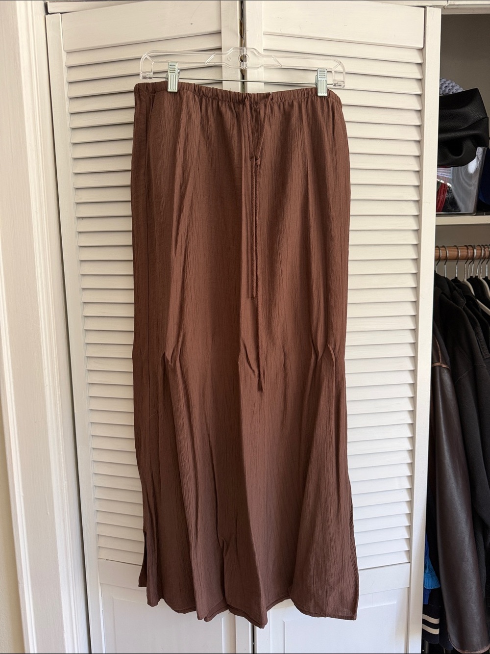 Zara Brown Textured Midi Skirt
